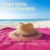 image:imageFunky Junque Packable Straw Sun Hat Womens Wide Brim Ponytail  Foldable straw hat with rollup design for beach days gardening travel amp outdoor adventuresNatural Just Married