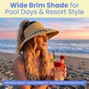 image:imageFunky Junque Packable Straw Sun Hat Womens Wide Brim Ponytail  Foldable straw hat with rollup design for beach days gardening travel amp outdoor adventuresNatural Resting Beach Face