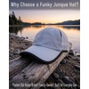 image:imageFunky Junque Running Hat Moisture Wicking Athletic Sports Cap  Breathable polyester running cap with moisturewicking build for jogging hiking cycling golf amp tennisGrey Black Trim