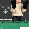 image:imageFunky Junque Toddler Lined Mittens  Thermal Ribbed Knit Kids Winter Gloves for Infants and Toddlers Ages 14Black