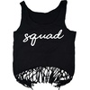 image:imageFunky Junque Womens Bride Squad Fringe Tank Top Bachelorette Tassel Trim CropSquad  Black