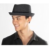 image:imageFunky Junque Wool Blend Porkpie Fedora Classic Trilby Dress Hat  Porkpie wool blend hat with grosgrain band for autumn wear winter outings formal events amp vintage styleCharcoalBlack Herringbone