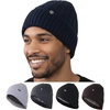 image:imageFunky Junque Basics Winter Thick Cable Knit Beanie Hat Fleece Lined Soft Chunky Warm Toboggan Skull Cap for Men WomenNavy Blue