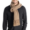 image:imageFunky Junque Mens Waffle Knit Scarf  Warm Winter Scarves for Men with Tassels Soft Knitted Long Scarf for Cold WeatherBeige