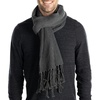 image:imageFunky Junque Mens Waffle Knit Scarf  Warm Winter Scarves for Men with Tassels Soft Knitted Long Scarf for Cold WeatherCharcoal