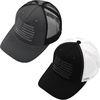 image:imageFunky Junque Mesh Mens American Flag Trucker Hat  Lightweight Cotton Cap with Sun Protection Golf Beach and Vacation Trendy Caps for Men2 Pack American Flag  GreyBlack  BlackWhite