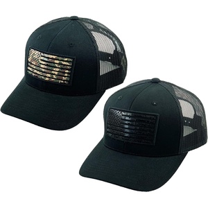 image:imageFunky Junque American Flag Trucker Hat  Adjustable Cotton Cap with Sun Protection Golf Beach and Vacation Trendy Caps for Men2 Pack Tactical Flag  BlackBlack Flag  BlackGreen Camo Flag Mesh