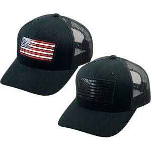 image:imageFunky Junque American Flag Trucker Hat  Adjustable Cotton Cap with Sun Protection Golf Beach and Vacation Trendy Caps for Men2 Pack Tactical Flag  BlackBlack Flag  BlackRd wht blu Flag Mesh