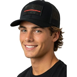 image:imageFunky Junque American Flag Trucker Hat  Adjustable Cotton Cap with Sun Protection Golf Beach and Vacation Trendy Caps for MenTactical Flag  BlackBlack W Red Flag Mesh