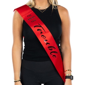 image:imageFunky Junque Bachelorette Sash for Bride  Bridal Shower Gifts Bridesmaid Party Decorations Wedding SashesIll Bring the  Trouble Red