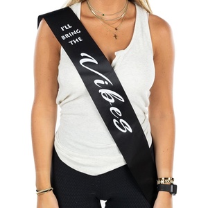 image:imageFunky Junque Bachelorette Sash for Bride  Bridal Shower Gifts Bridesmaid Party Decorations Wedding SashesIll Bring the  Vibes Black