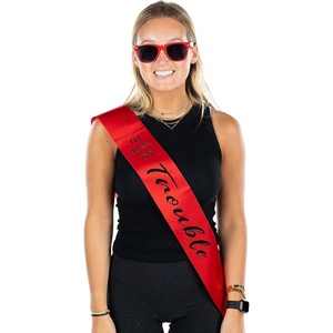 image:imageFunky Junque Bachelorette Sash for Bride  Bridal Shower Gifts Bridesmaid Party Decorations Wedding SashesIll Bring the Trouble  Sash  Sunnies Set Red