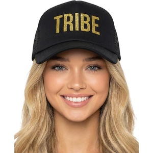 image:imageFunky Junque Bachelorette Trucker Hat for Women  Bride Tribe Squad Cap Mesh Bridal Shower GiftsTribe  Black W Gold