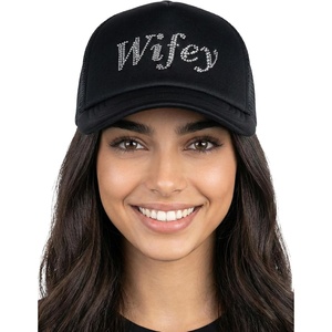 image:imageFunky Junque Bachelorette Trucker Hat for Women  Rhinestone Cowgirl Cap Bridal Shower Gifts Bride Party FavorsWifey Black