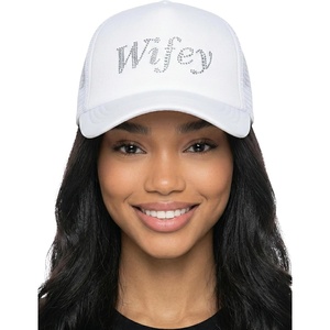 image:imageFunky Junque Bachelorette Trucker Hat for Women  Rhinestone Cowgirl Cap Bridal Shower Gifts Bride Party FavorsWifey White