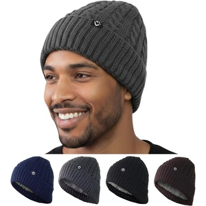 image:imageFunky Junque Basics Winter Thick Cable Knit Beanie Hat Fleece Lined Soft Chunky Warm Toboggan Skull Cap for Men WomenCharcoal