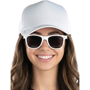 image:imageFunky Junque Blank Mesh Foam Lightweight Snapback Trucker Hat  Lightweight Foam Trucker Hat with Breathable Mesh Back Golf Beach and Street Style Trendy Trucker Hats for MenHat White  Sunglasses White