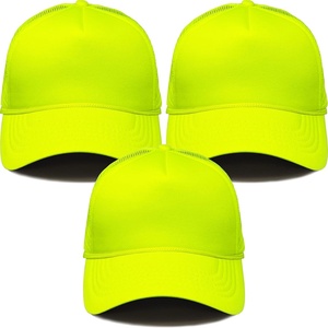 image:imageFunky Junque Blank Mesh Foam Lightweight Snapback Trucker Hat  Lightweight Foam Trucker Hat with Breathable Mesh Back Golf Beach and Street Style Trendy Trucker Hats for Men3 Pack  Neon Yellow All