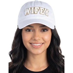 image:imageFunky Junque Bride Baseball Cap Bachelorette Party Hats for Bridesmaids  Cotton baseball cap with chenille patch lettering for bachelorette parties bridal showers engagements amp bridesmaid giftsWhite Wifey