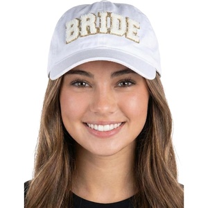 image:imageFunky Junque Bride Baseball Cap Bachelorette Party Hats for Bridesmaids  Cotton baseball cap with chenille patch lettering for bachelorette parties bridal showers engagements amp bridesmaid giftsWhite Bride
