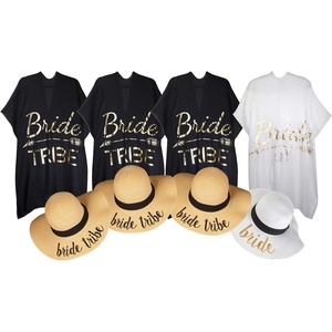 image:imageFunky Junque Bride Beach Sun Hat Straw Bucket Cover Up Set  Straw bucket sun hat with adjustable drawstring for bachelorette trips honeymoons bridal showers amp destination weddings4 Pk Bride White Hat  3 Bride Tribe Natural Hat