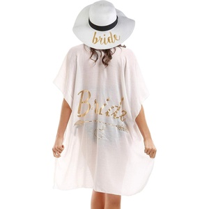 image:imageFunky Junque Bride Beach Sun Hat Straw Bucket Cover Up Set  Straw bucket sun hat with adjustable drawstring for bachelorette trips honeymoons bridal showers amp destination weddingsBride  White HatWhite Cover Up