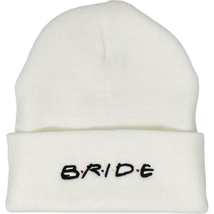 image:imageFunky Junque Bride Beanie for Women  Embroidered Bachelorette Party Favors Knit Wedding Hat Bridesmaid AccessoriesBride  White