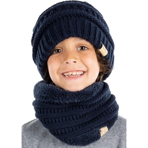image:imageFunky Junque Fleece Lined Winter Neck Warmer Tube Scarf Cold Weather Gaiter for Kids Boys Girls ToddlersNavy