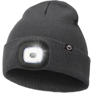 image:imageFunky Junque LED Light Beanie  Light GreyCharcoal