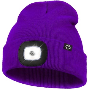 image:imageFunky Junque LED Light Beanie  Light GreyPurple