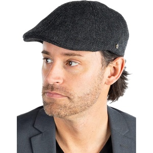 image:imageFunky Junque Mens Classic Wool Blend Newsboy Tweed Flat Cap  Stylish Vintage HatHerringbone Grey