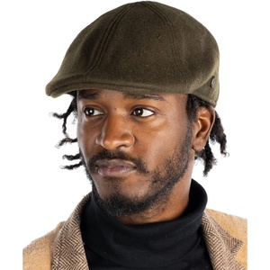 image:imageFunky Junque Mens Classic Wool Blend Newsboy Tweed Flat Cap  Stylish Vintage HatOlive