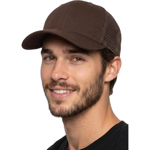 image:imageFunky Junque Mens Mesh Trucker Hat Breathable Snapback Cap  Cotton front trucker hat with ventilated mesh back for hiking fishing BBQs ballgames amp outdoor golfBrown