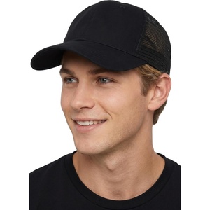 image:imageFunky Junque Mens Mesh Trucker Hat Breathable Snapback Cap  Cotton front trucker hat with ventilated mesh back for hiking fishing BBQs ballgames amp outdoor golfBlack