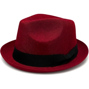 image:imageFunky Junque Mens Panama Porkpie Fedora Linen Summer Beach Hat  Lightweight fedora with adjustable fit for beach poolside lounging summer vacations amp outdoor adventuresBurgundy