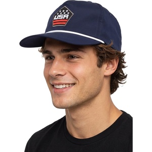 image:imageFunky Junque Mens Rope Golf Hat Vintage Snapback Trucker Cap  Moisturewicking rope golf hat with adjustable snapback for fairways weekend adventures sport amp lifestyleUsa Shield  Navy Cap White Rope