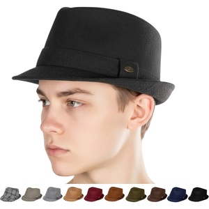 image:imageFunky Junque Mens Wool Blend Fedora Vintage Winter Dress Hat  Warm wool fedora hat with decorative band for winter outings formal events indoor occasions amp everyday wearCharcoal