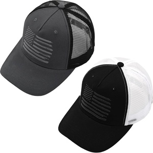 image:imageFunky Junque Mesh Mens American Flag Trucker Hat  Lightweight Cotton Cap with Sun Protection Golf Beach and Vacation Trendy Caps for Men2 Pack American Flag  GreyBlack  BlackWhite