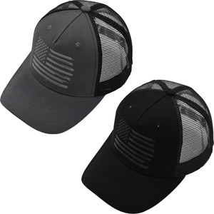 image:imageFunky Junque Mesh Mens American Flag Trucker Hat  Lightweight Cotton Cap with Sun Protection Golf Beach and Vacation Trendy Caps for Men2 Pack American Flag  GreyBlack  Black