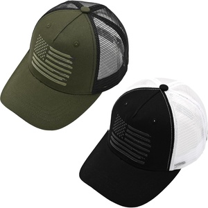image:imageFunky Junque Mesh Mens American Flag Trucker Hat  Lightweight Cotton Cap with Sun Protection Golf Beach and Vacation Trendy Caps for Men2 Pack American Flag  OliveBlack  BlackWhite
