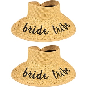 image:imageFunky Junque Packable Straw Sun Hat Womens Wide Brim Ponytail  Foldable straw hat with rollup design for beach days gardening travel amp outdoor adventures2 Pack Bride Tribe
