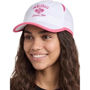 image:imageFunky Junque Running Hat Moisture Wicking Athletic Sports Cap  Breathable polyester running cap with moisturewicking build for jogging hiking cycling golf amp tennisPickleball Social Club  White Pink Trim