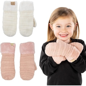 image:imageFunky Junque Toddler Lined Mittens  Thermal Ribbed Knit Kids Winter Gloves for Infants and Toddlers Ages 142 Pack Ivory  Indi Pink