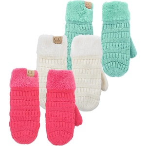 image:imageFunky Junque Toddler Lined Mittens  Thermal Ribbed Knit Kids Winter Gloves for Infants and Toddlers Ages 143 Pack Ivory  Mint  Candy Pink