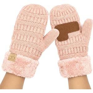 image:imageFunky Junque Toddler Lined Mittens  Thermal Ribbed Knit Kids Winter Gloves for Infants and Toddlers Ages 14Indi Pink