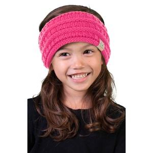image:imageFunky Junque Toddler Winter Headband  Kids Ear Warmer for Girls amp Boys Ages 16 Soft Knit Fleece Headband for Cold Weather  IvoryCandy Pink Ribbed Knit