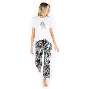 image:imageFunky Junque Womens UltraSoft Graphic Tee amp Pajama Pants Set  Cozy Loungewear Sleepwear CollectionZebra Pant  T Shirt