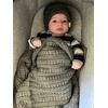 image:imageBaby Blanket amp Beanie Set  Ribbed Knit  Single Pom  Heather Grey  Soft fuzzy baby blanket amp beanie set with large 30x35 size for snuggling crib naps strollers amp shower giftsRibbed Knit  No Pom  Heather Grey