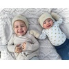 image:imageFunky Junque Adorable Newborn Baby Smiley Face Beanie  Soft Knit Winter Hat with Premium Suede PatchBeige