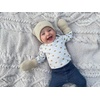 image:imageFunky Junque Adorable Newborn Baby Smiley Face Beanie  Soft Knit Winter Hat with Premium Suede PatchBeige